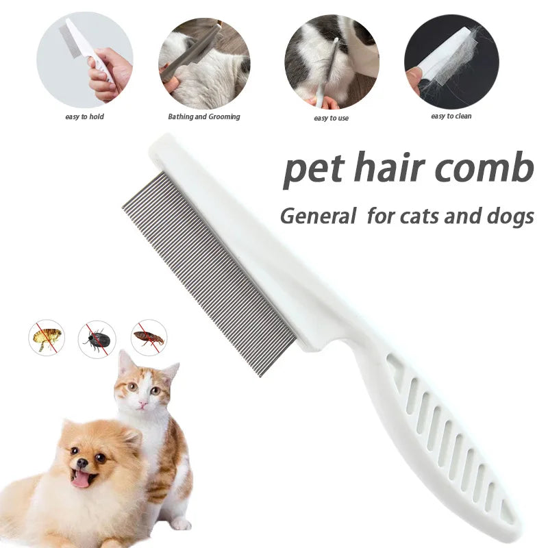 Pet Hair Shedding Comb Stainless Steel Flea Comb for Cat Dog Pet Comfort Flea Hair Grooming Comb Dog Cat Fur Removal Brush