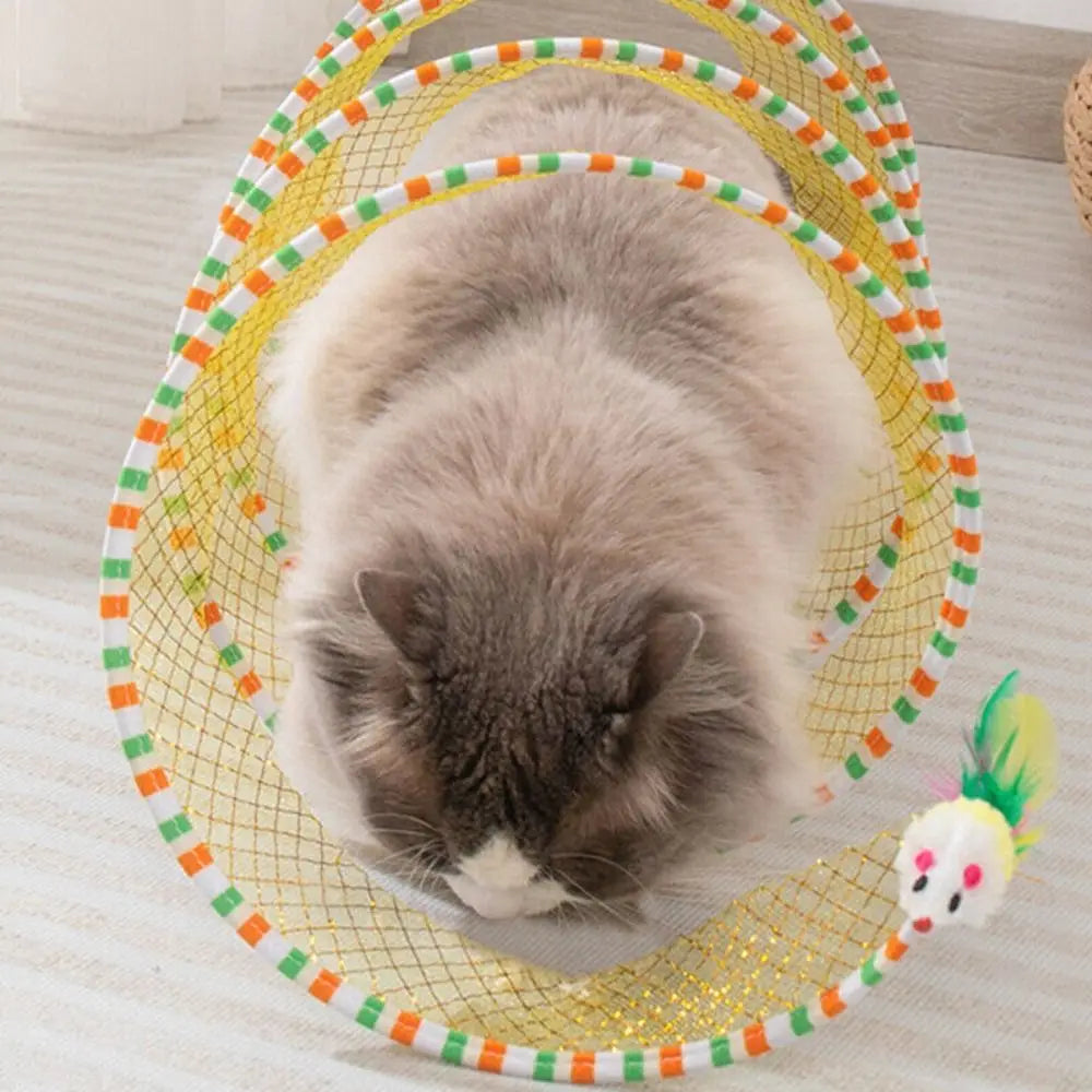 Foldable Cat Coil Tunnel Toys New S-Shape Colorful Coil Spiral Toy Stretchable Pet Supplies Pet Interactive Toy