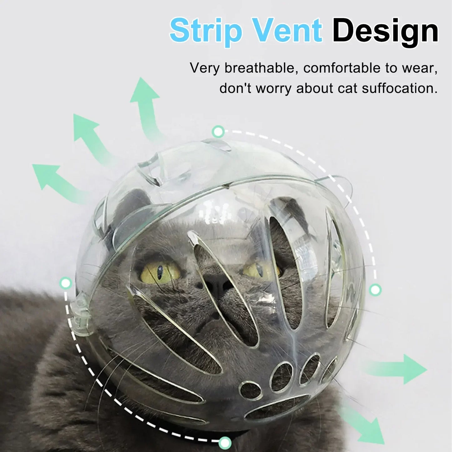 Cat Muzzle with 4Pcs Paw Cover Anti Bite Breathable Space Hood Cats Helmet Prevent Cats Small Dogs From Biting for Grooming