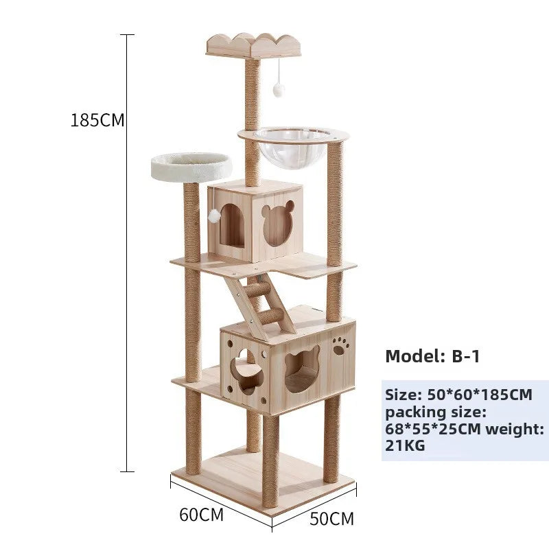 Wooden Cat Climbing Rack Large Cat Space Capsule Cat Nest Cat Tree Integrated Cat Rack Cat Scratching Board Cat Rack Pet Supplie