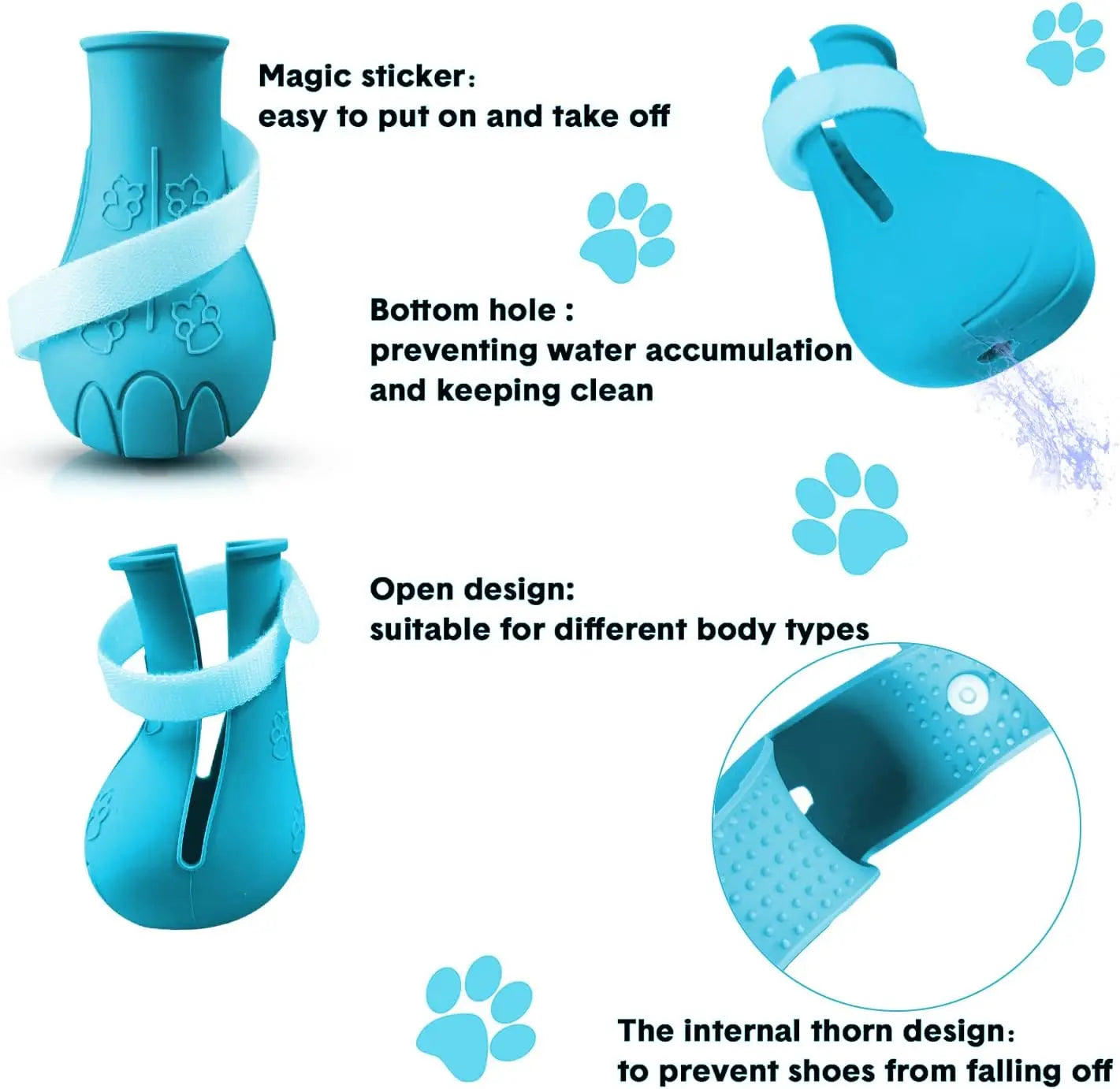 1 Set of 4 Adjustable Anti-Scratch Cat Paw Protector Boots for GroomingBathing,Protect Your Furniture and Skin from Cat Claws