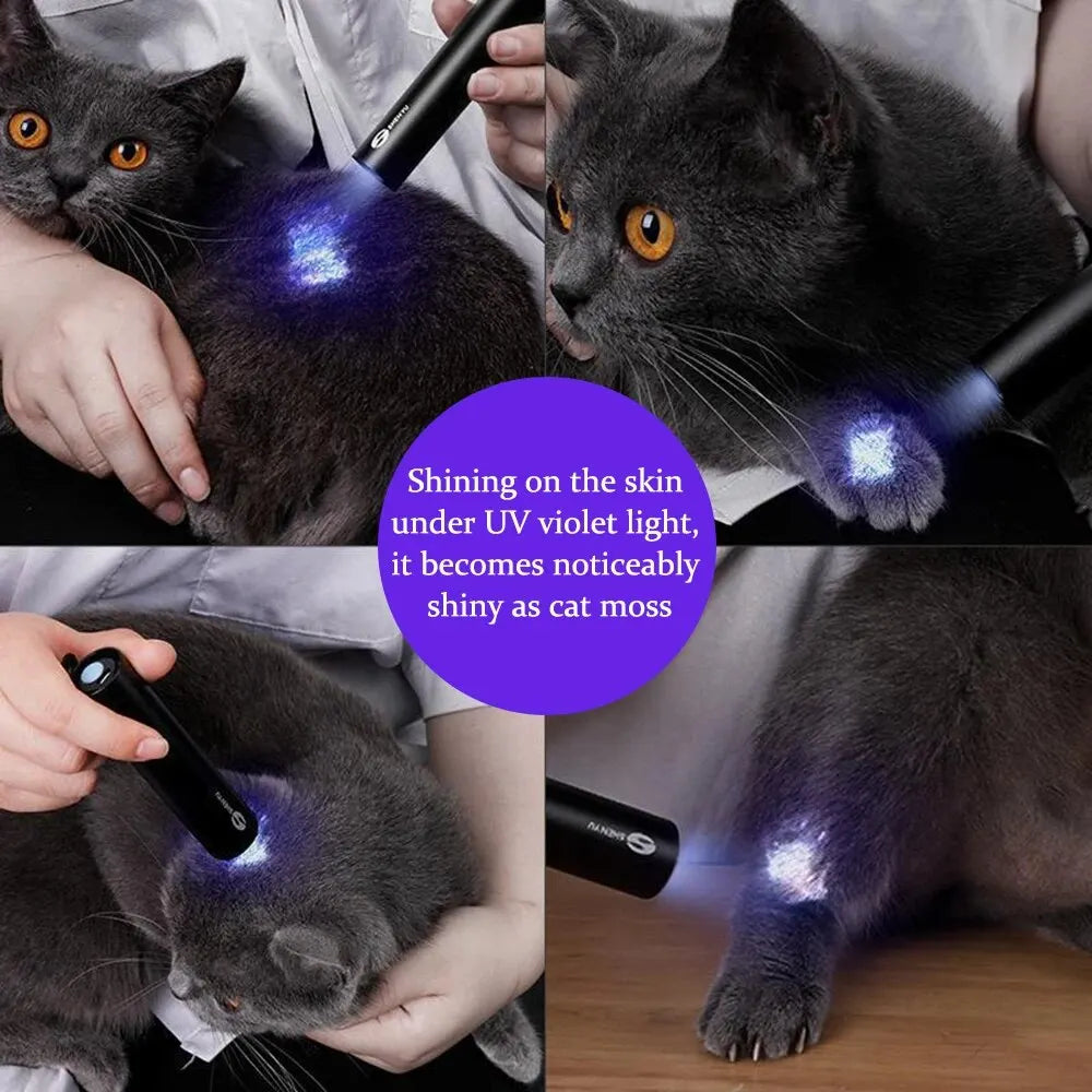 1PC Cat Moss Detection Light Black Mirror UV Fluorescent Light Pet Fungus Detection Veterinary Professional Equipment