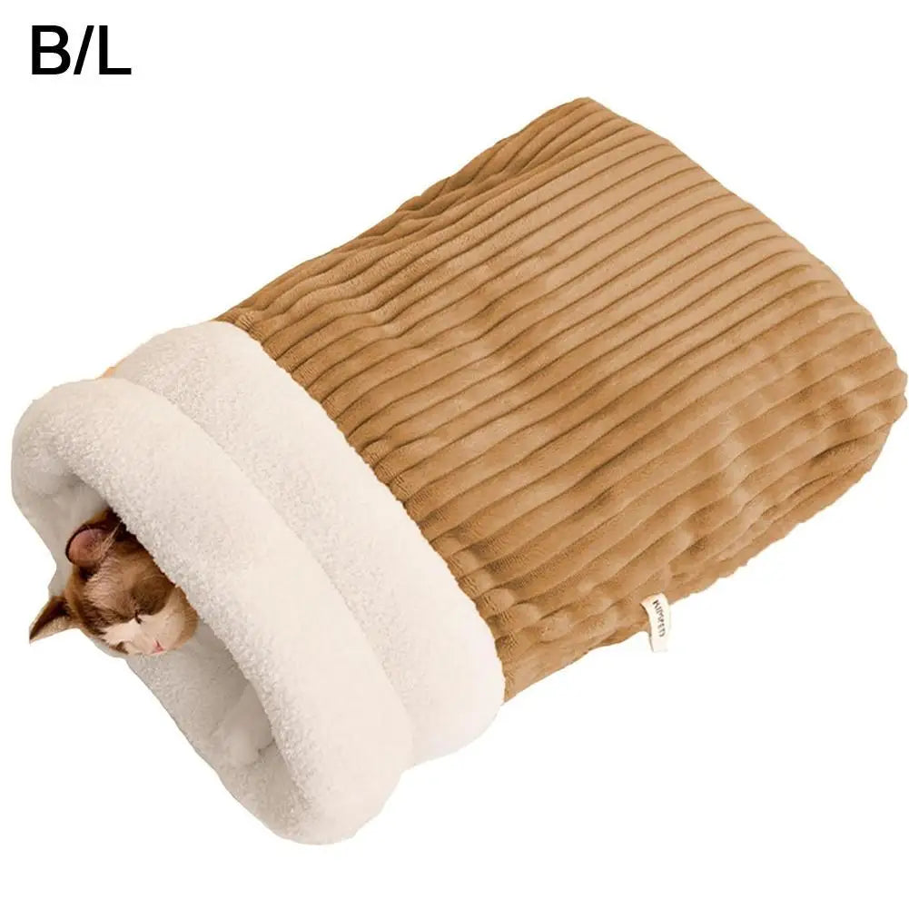 Warm Cat Sleeping Bag Soft Cat Bed Comfortable Tunnel Cat Nest Closed Pet House For Cats Lovely Cat Nest Accessories