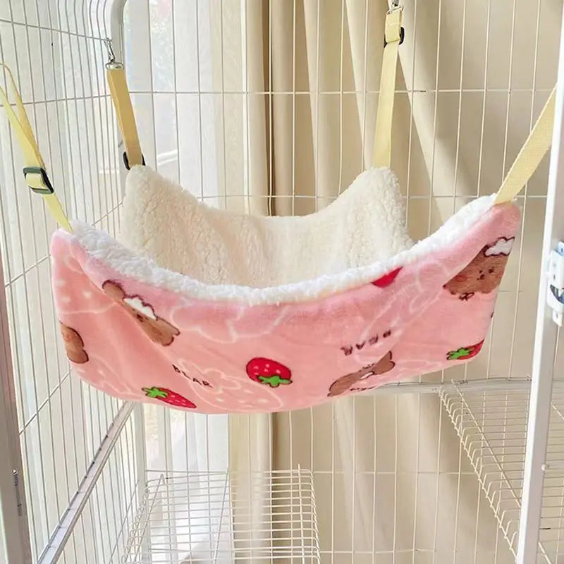 Cat Canvas Hammock Bed Pet Cats Dogs Beds Double-Sided Hanging Bed Pet Swing Beds Hamster Squirrel Cat Rest Sleep Supplies