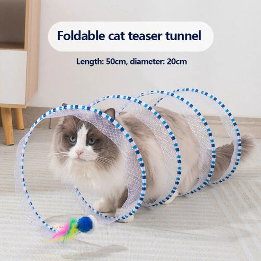 Foldable Cat Coil Tunnel Toys New S-Shape Colorful Coil Spiral Toy Stretchable Pet Supplies Pet Interactive Toy