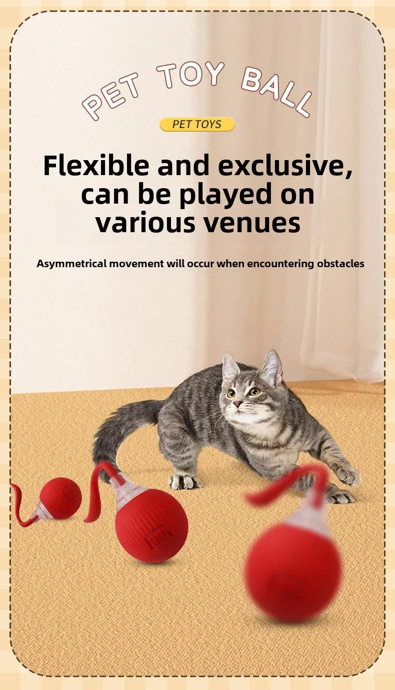 Cat Interactive Ball Training Self-moving Kitten Electric Cat Ball Toys Electronic Automatic Rolling Magic Ball Toys for Cat