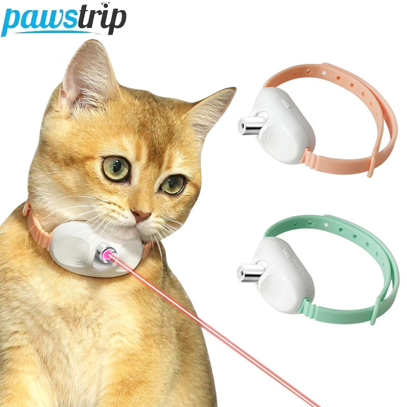 LED Laser Cat Teasing Toy USB Rechargeable Cat Toy Adjustable Magic Cat Collar Kitten Playing Toy Cat Accessories