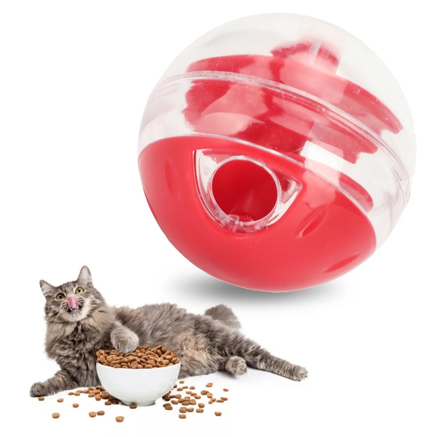 Cat Food Dispensing Ball  Cat Treat Dispensing Ball Bite Resistant Interactive Pet Slow Feeder Puzzle Ball for Kitten