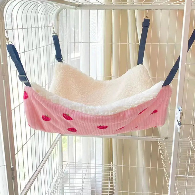 Cat Canvas Hammock Bed Pet Cats Dogs Beds Double-Sided Hanging Bed Pet Swing Beds Hamster Squirrel Cat Rest Sleep Supplies