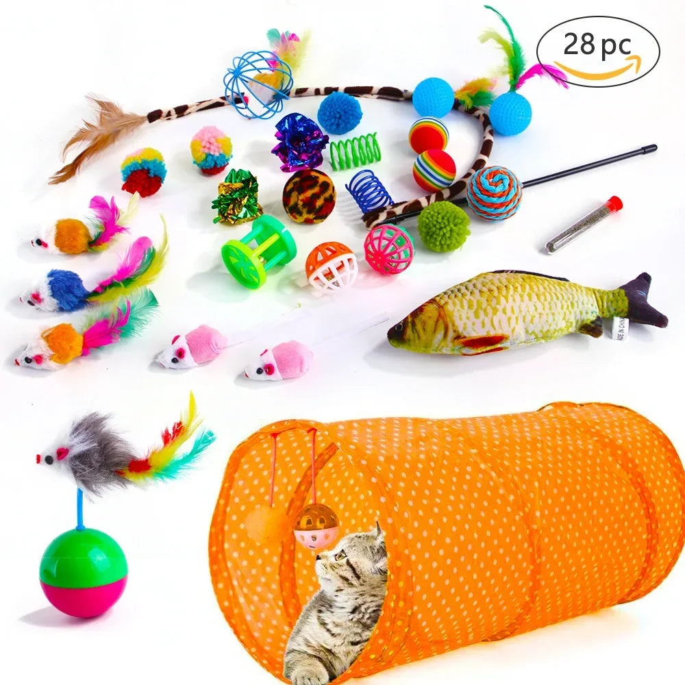 Cat Toys Mouse Shape Balls Foldable Cat Kitten Play Tunnel Chat Funny Cat Tent Mouse Supplies Simulation Fish Cat Accessories