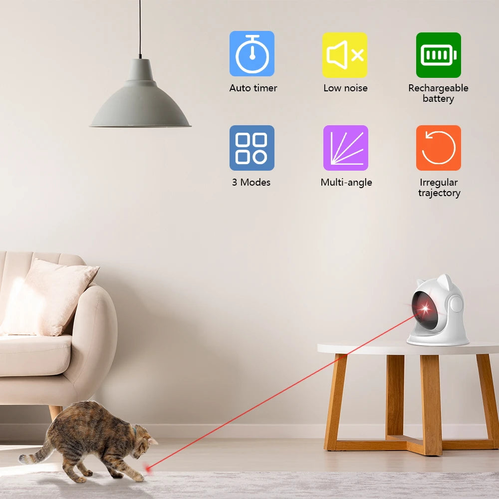 Automatic Cat Laser Toy Rechargeable Motion Random Activated Interactive Cat Toys for Indoor Cats/Dog/Kittne Slow and Fast Mode