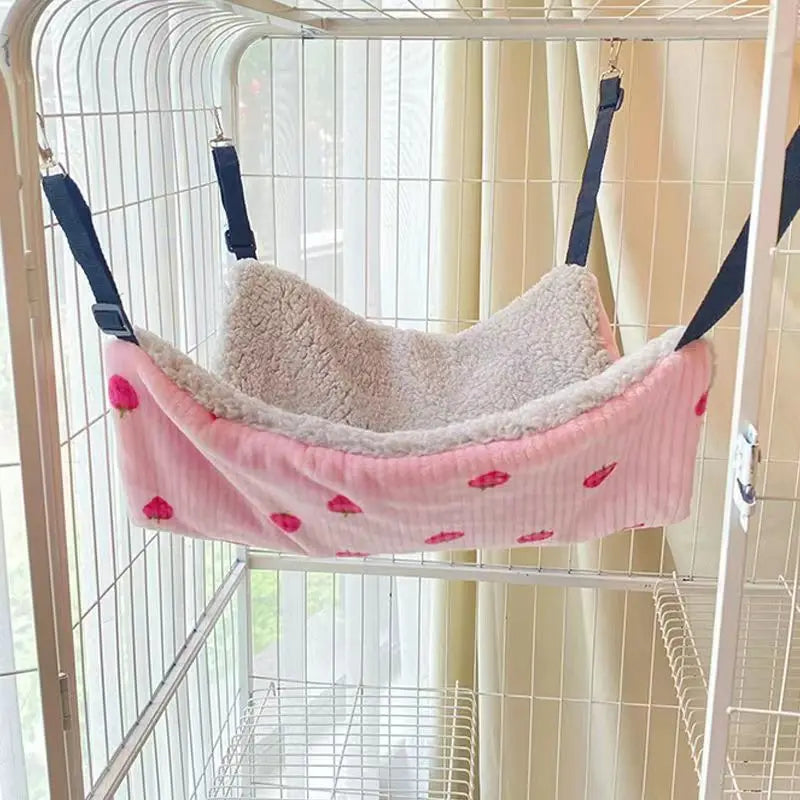 Cat Canvas Hammock Bed Pet Cats Dogs Beds Double-Sided Hanging Bed Pet Swing Beds Hamster Squirrel Cat Rest Sleep Supplies