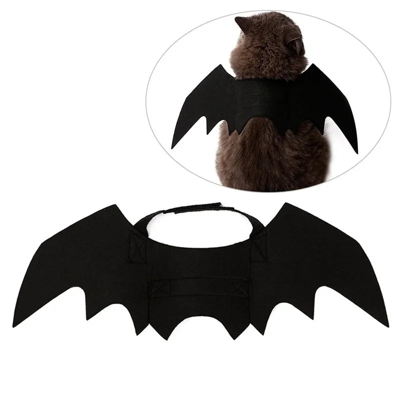 1PcsHalloween Cute Pet Clothes Black Bat Wings Harness Costume Cosplay Cat Dog Halloween Party for Pet Supplies