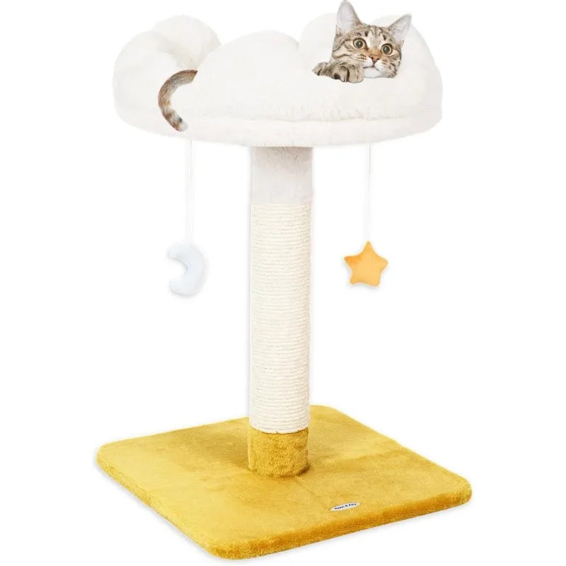 Cloud Cat Tree, 31.5in Multi-Level Indoor Cat Tower with Scratching Posts, Viewing Perch, Removable & Washable Cushions,