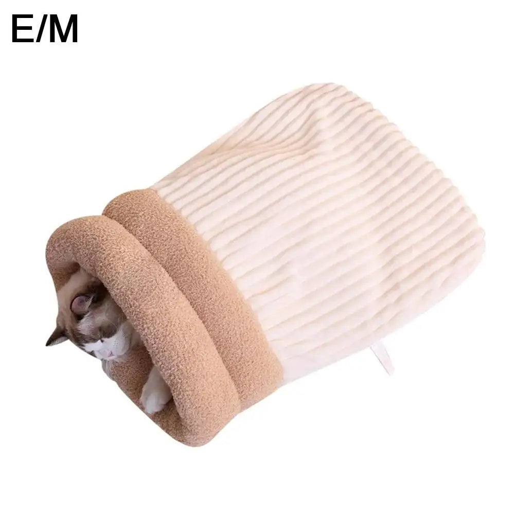 Warm Cat Sleeping Bag Soft Cat Bed Comfortable Tunnel Cat Nest Closed Pet House For Cats Lovely Cat Nest Accessories