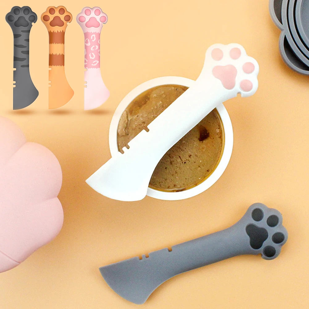 Multifunction Pet Canned Spoon Jar Opener Puppy Feeding Mixing Wet Dry Scoop Cat Dog Accessories Feeder Shovel Pets Tableware