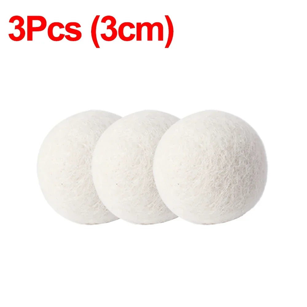 6Pcs Reusable Wool Dryer Balls Clothes Softener Laundry Fleece Dryer Ball Kit Home Clothes Dryer Washing Machine 3/4/5/6/7cm