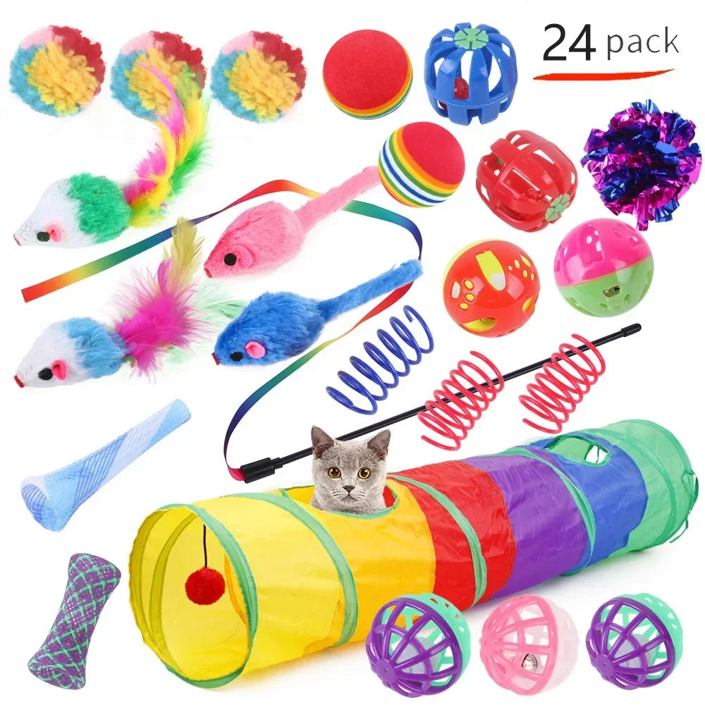 Cat Toys Mouse Shape Balls Foldable Cat Kitten Play Tunnel Chat Funny Cat Tent Mouse Supplies Simulation Fish Cat Accessories