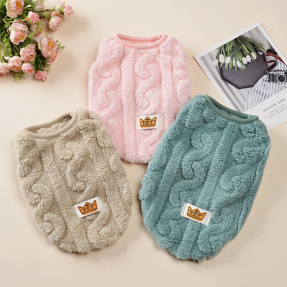 Cat Fleece Sweatshirt Autumn Winter Warm Clothes For Small Medium Dogs Cats Kitten Outdoor Jacket Coat Pet Chihuahua Sweater