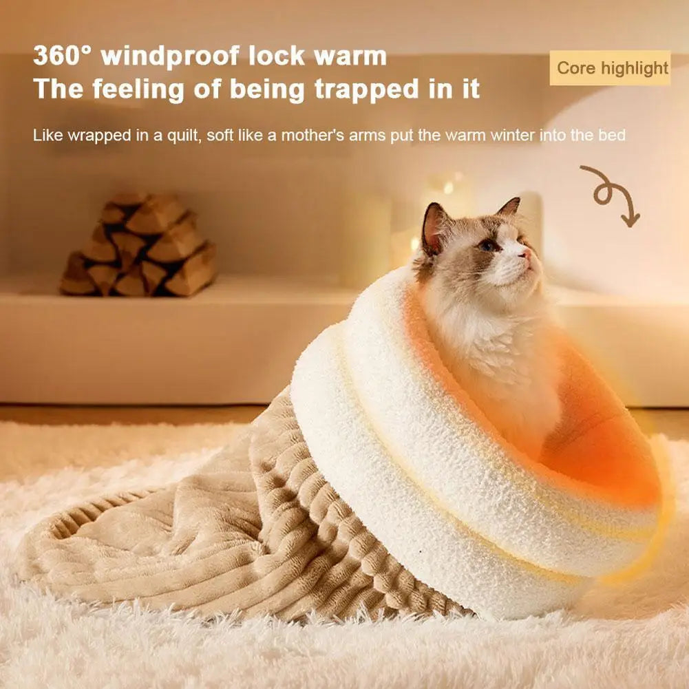 Warm Cat Sleeping Bag Soft Cat Bed Comfortable Tunnel Cat Nest Closed Pet House For Cats Lovely Cat Nest Accessories