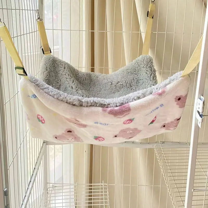 Cat Canvas Hammock Bed Pet Cats Dogs Beds Double-Sided Hanging Bed Pet Swing Beds Hamster Squirrel Cat Rest Sleep Supplies