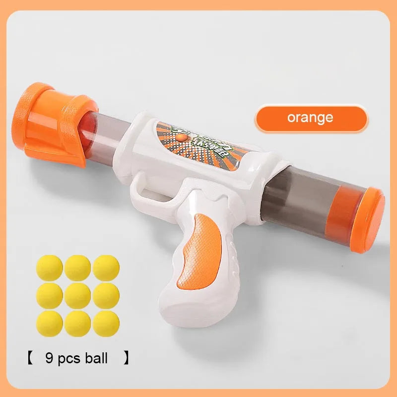 Launch Training Cat Toys Interactive Shooter Gun Teaser Plush Ball Pet Creative Games Stretch Mini Pompoms Kittens Supplies Gato