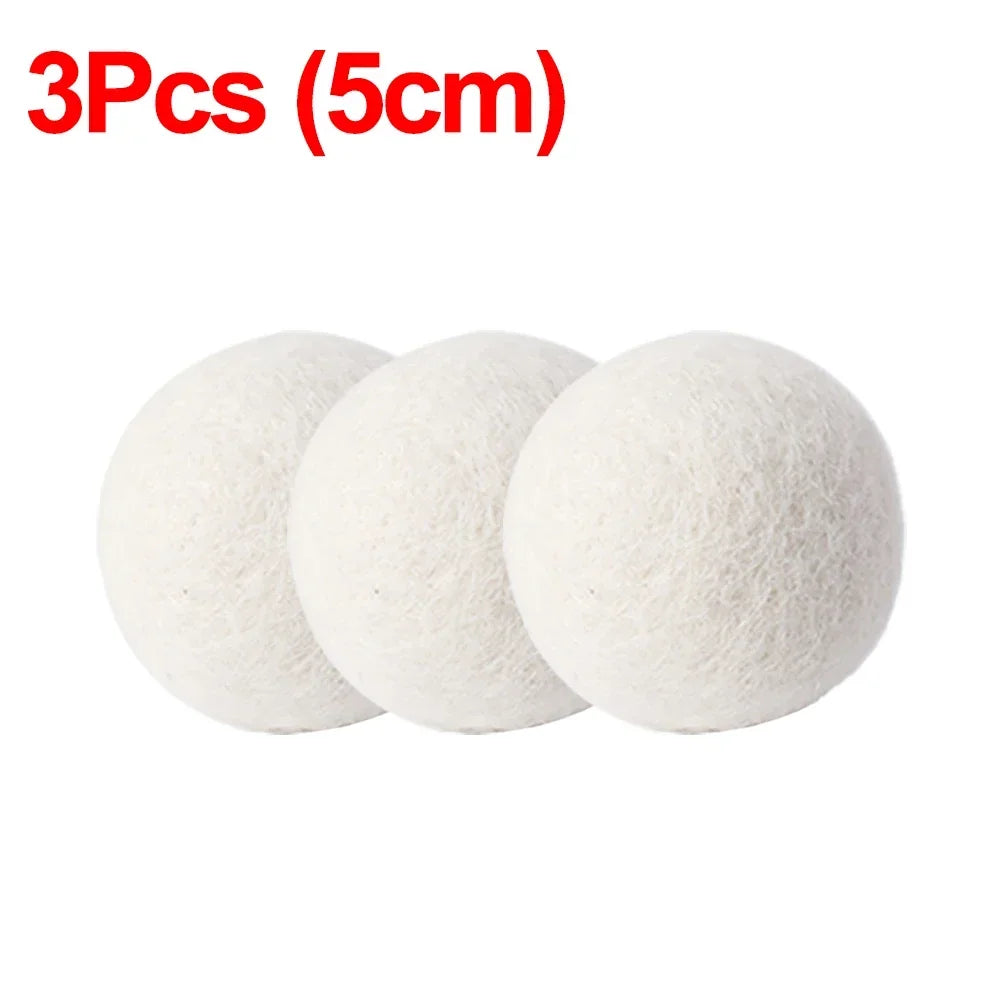 6Pcs Reusable Wool Dryer Balls Clothes Softener Laundry Fleece Dryer Ball Kit Home Clothes Dryer Washing Machine 3/4/5/6/7cm