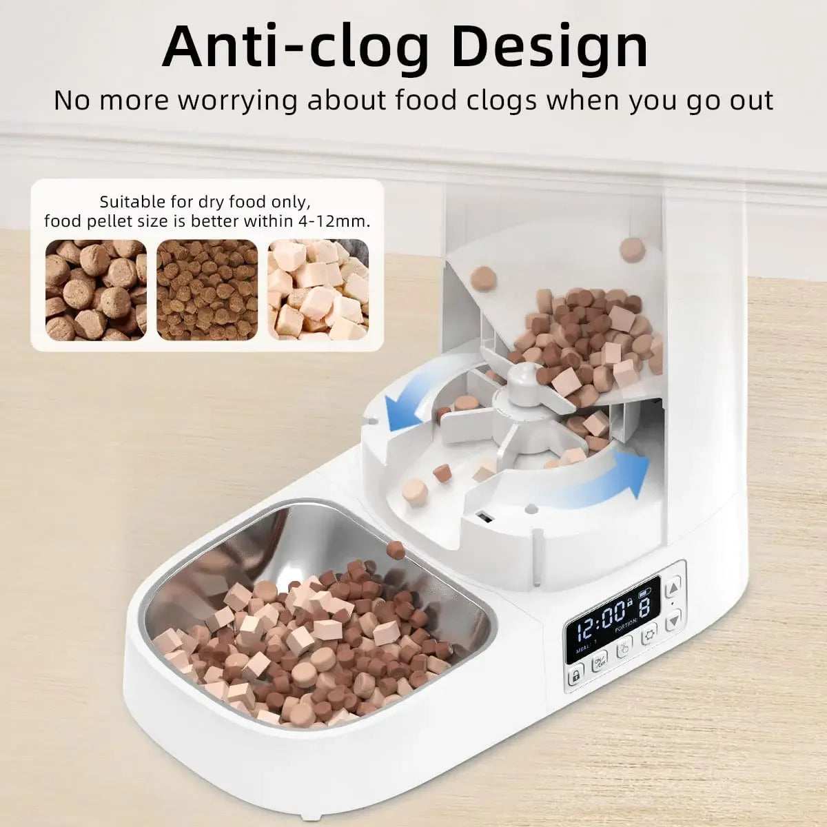 ROJECO Automatic Cat Feeder Pet Smart WiFi Cat Food Kibble Dispenser Remote Control Auto Feeder For Cat Dog Dry Food Accessories