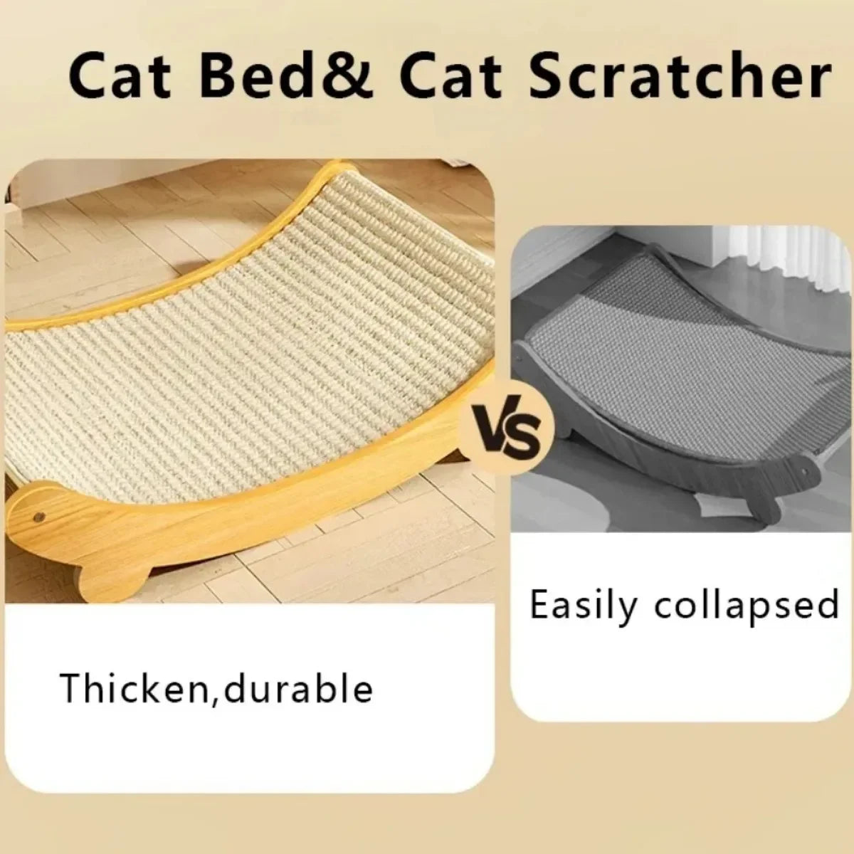 Wooden Cat Scratching Pads Detachable Wear-resistant Cat Scratch Board Multifuction Cats Sleeping Bed Kitten Grinding Cats Toys