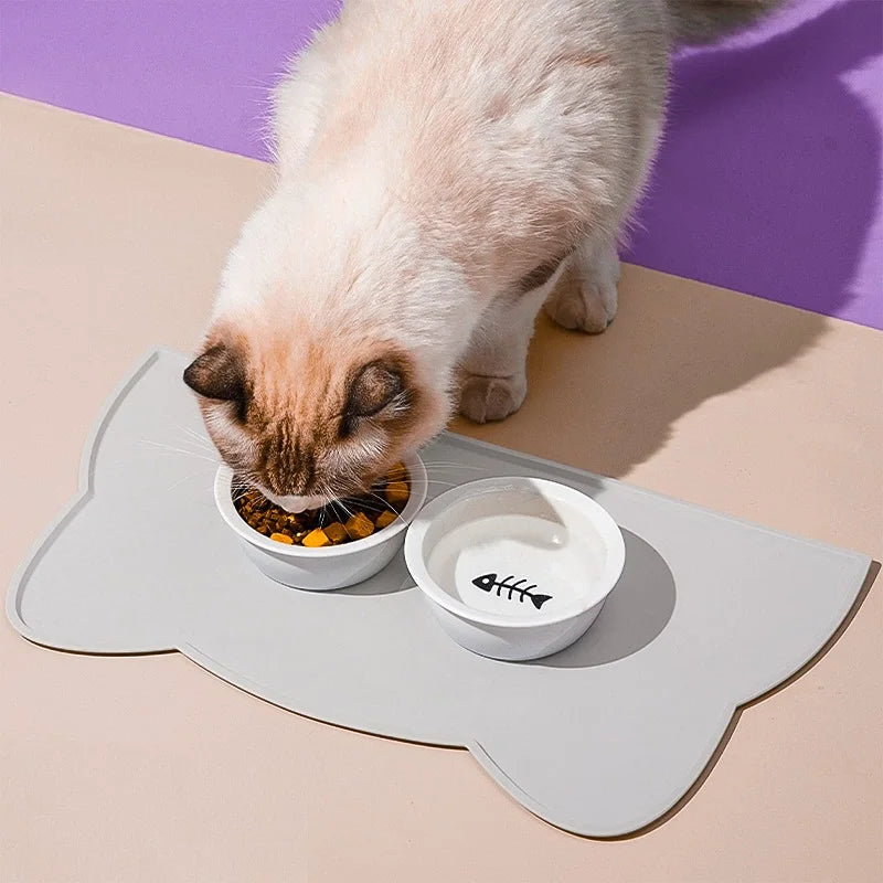 Silicone Pet Feeding Dog Cat Bowl Food Mat Non-Stick Waterproof Pet Food Feeding Pad Puppy Feeder Tray Water Cushion Placemat