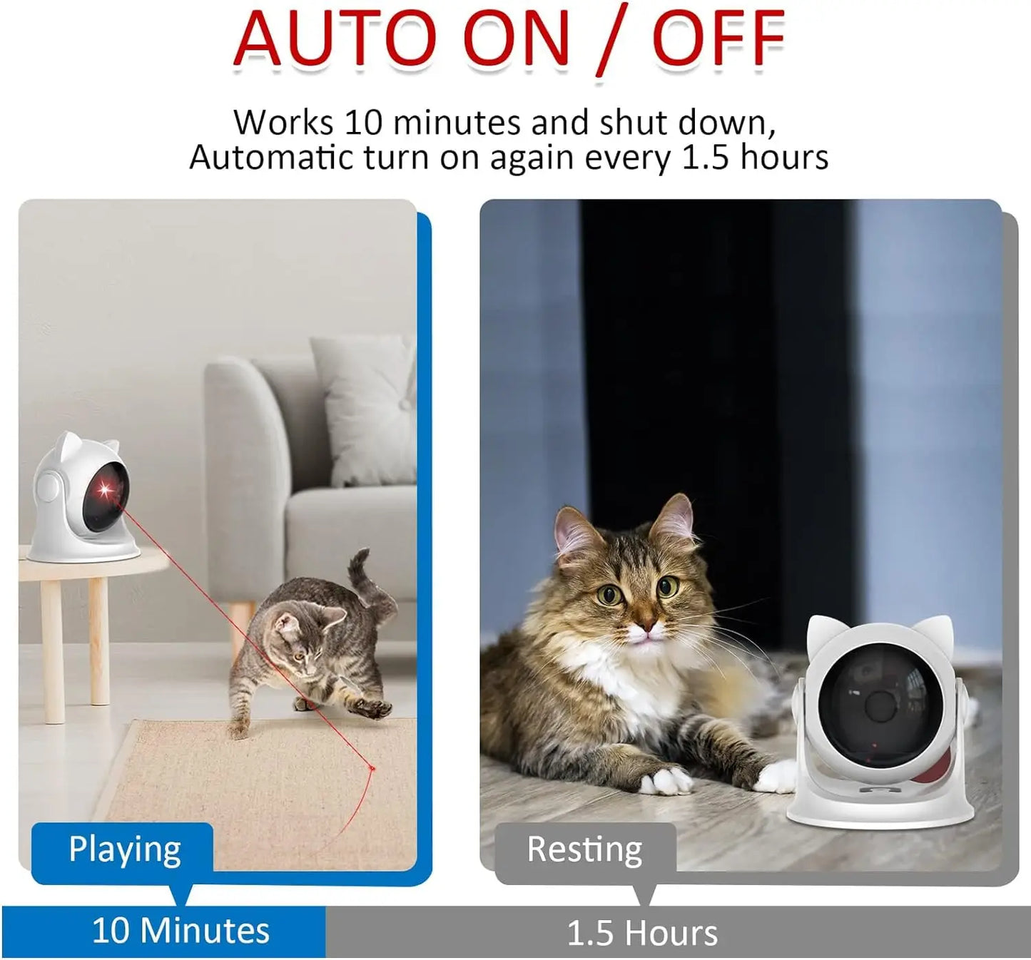 Automatic Cat Laser Toy Rechargeable Motion Random Activated Interactive Cat Toys for Indoor Cats/Dog/Kittne Slow and Fast Mode