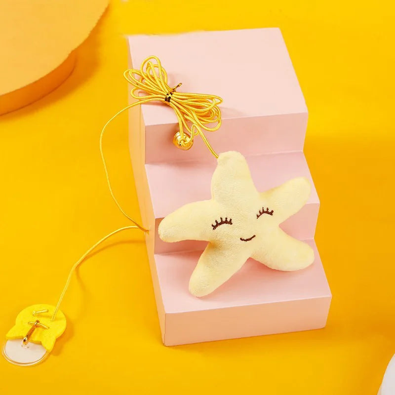 Pet Cat Toys Funny Stick Kitten Self -hi Elastic Rope Dragonfly Shape Feather Bell Teasing Stick Hanging Swing Thousands