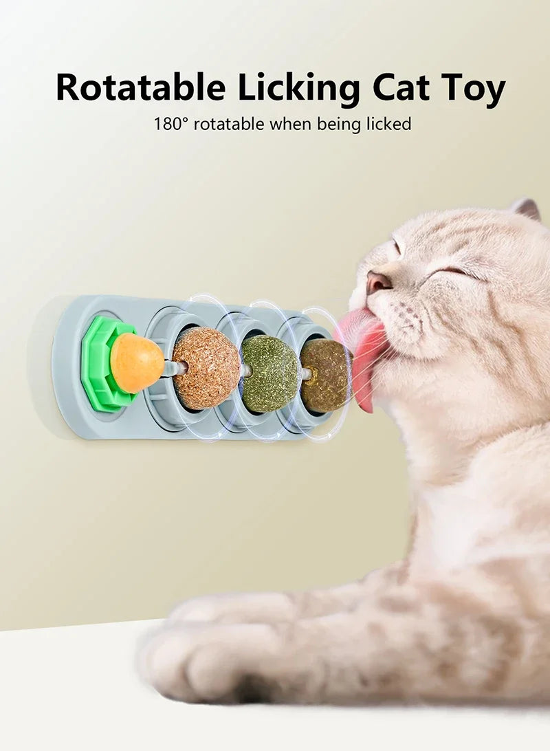 Catnip Toys Silvervine Balls Teeth Cleaning Dental Wall Treats Extra Cat Energy Ball Edible Cats Lick Healthy Kitten Chew