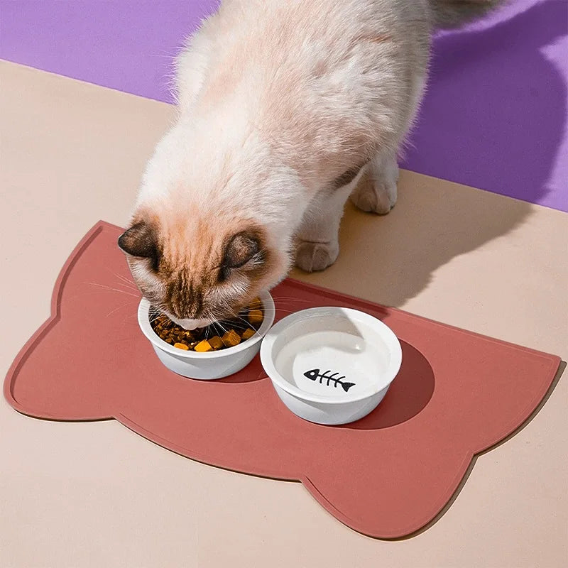 Silicone Pet Feeding Dog Cat Bowl Food Mat Non-Stick Waterproof Pet Food Feeding Pad Puppy Feeder Tray Water Cushion Placemat