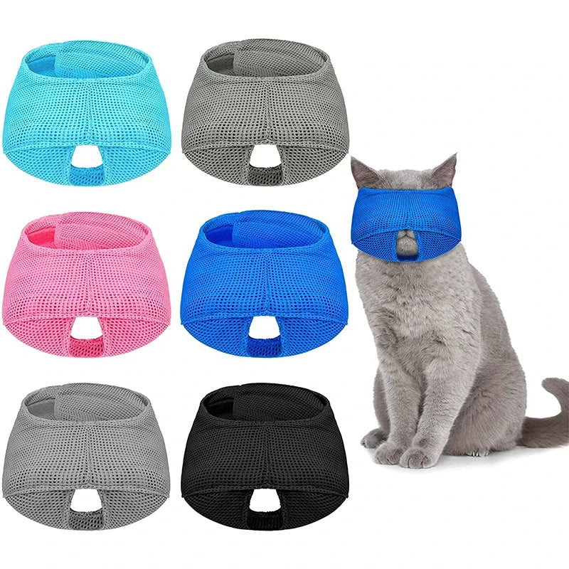 Breathable Cat Muzzle Anti Biting Chewing Pet Grooming Supplies Kitten Bathing Bag Bathing Mask Colorful Cat Mouth Guard Muzzle